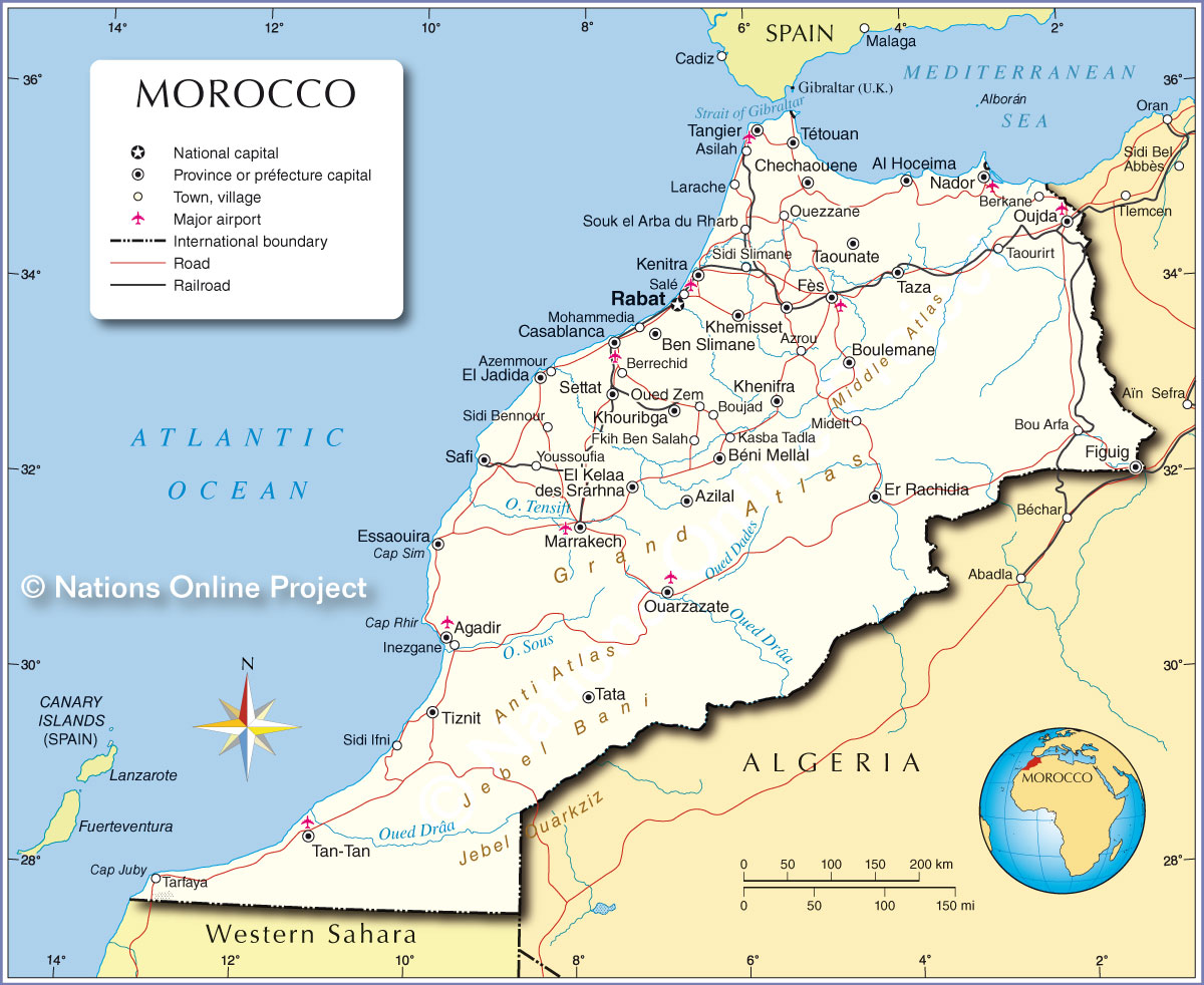 morocco political map
